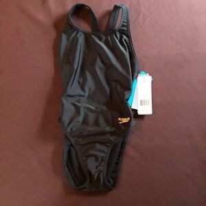 Speedo Black Bodysuit One Piece Swimsuit